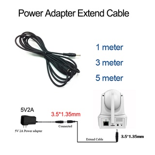 Power Adapter Extend Cable Round connector of 5V2A 3.5*1.35mm 3m 5mr for Vstarcam Wifi IP Camera C92S/C60S/C38S / C29S / C25/ C7825