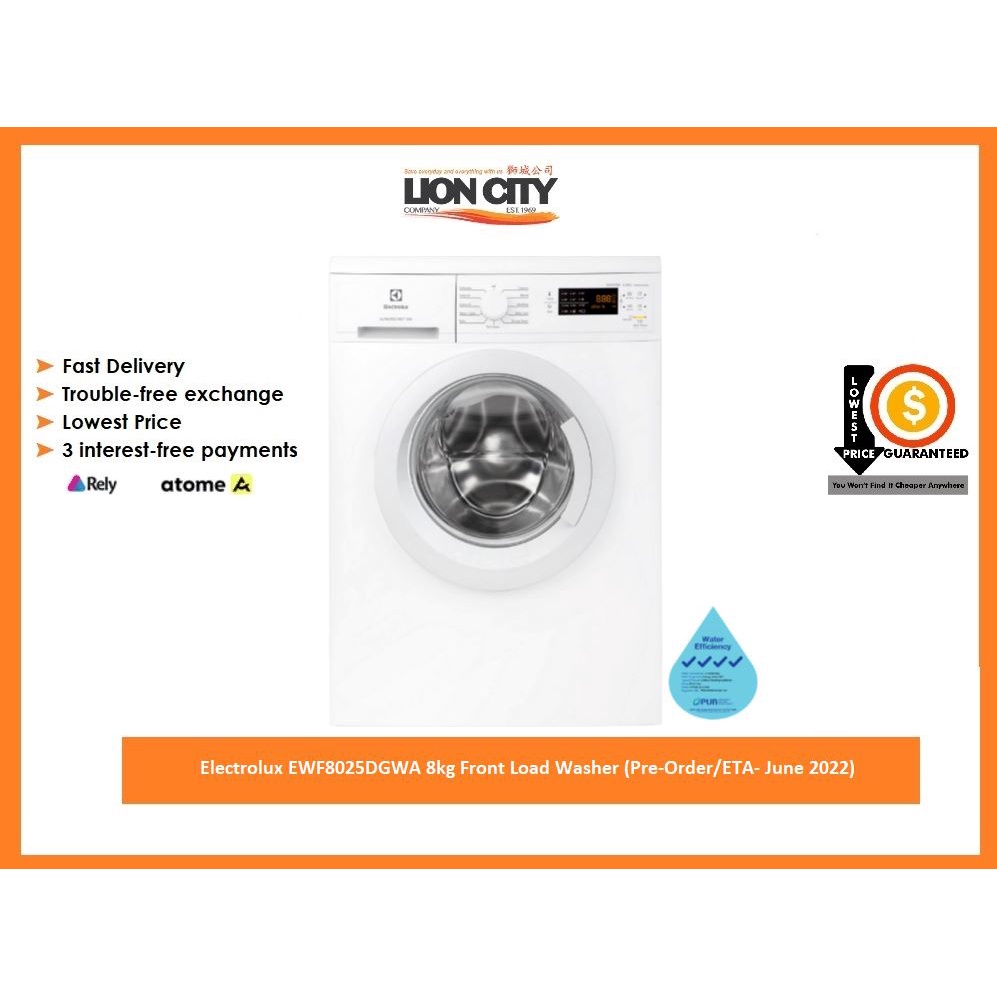 Electrolux EWF8025DGWA 8kg Front Load Washer Shopee Singapore