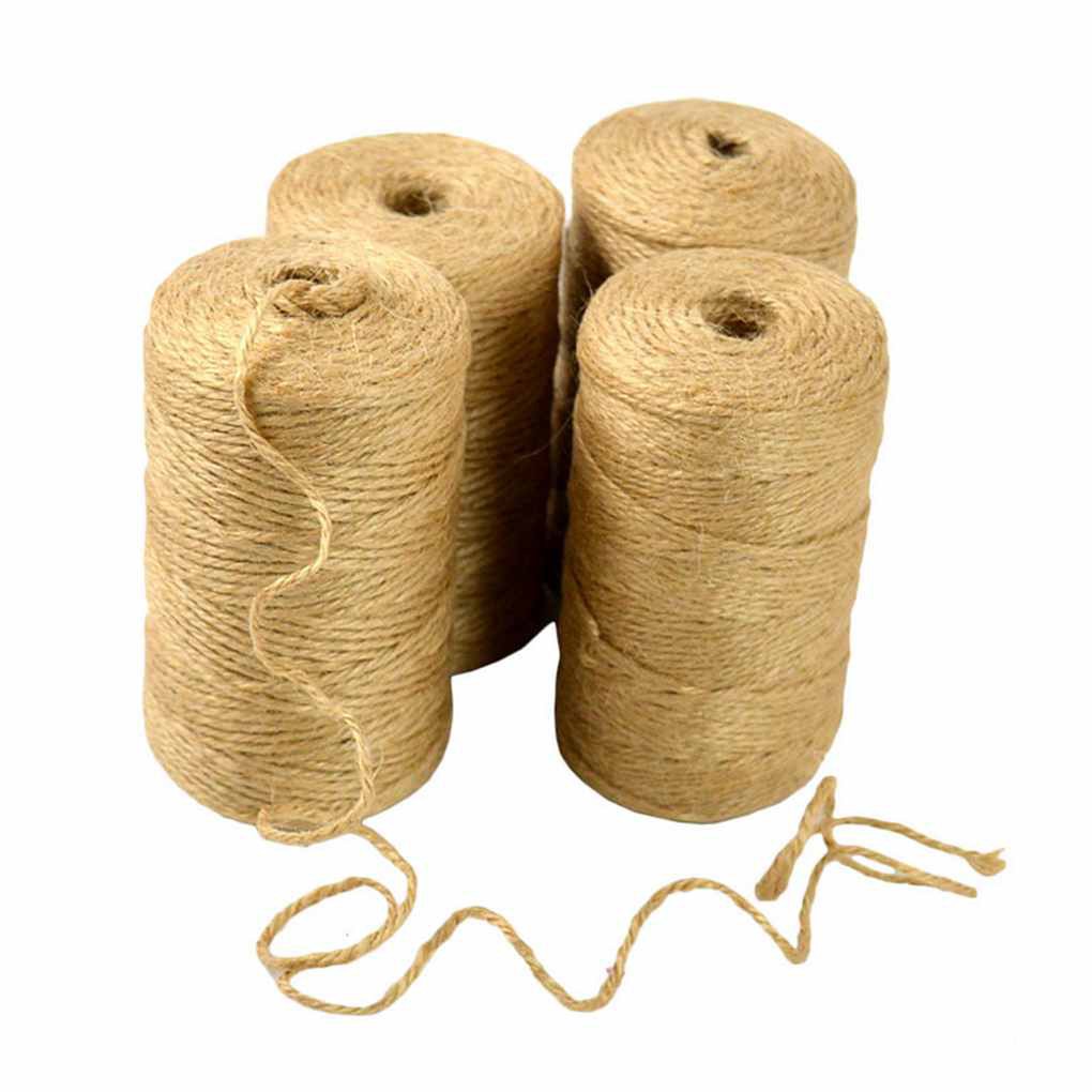 EAI2mm 150M Length Natural Jute Twine Thick String 3Ply Rope DIY Arts