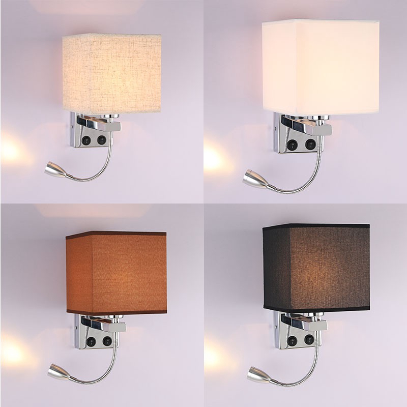  Lampu  Dinding  LED Wall Light Modern  Fabric E27 Bedside 