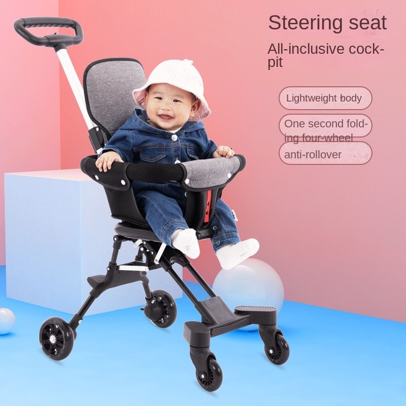 【FREE SHIPPING】Twoway seats baby stroller Outdoor portable Baby walker