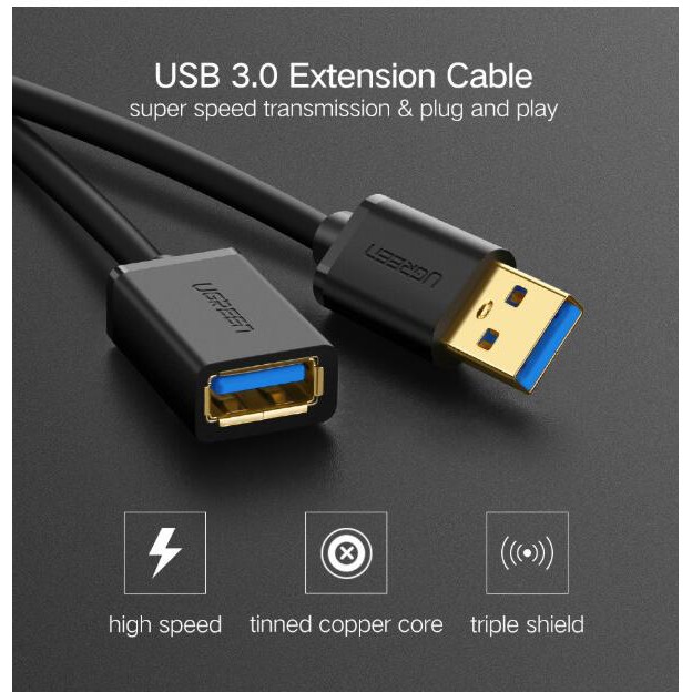 Ugreen deluxe USB extension 2.0 to usb 5m usb port extender longer cable Shopee Singapore