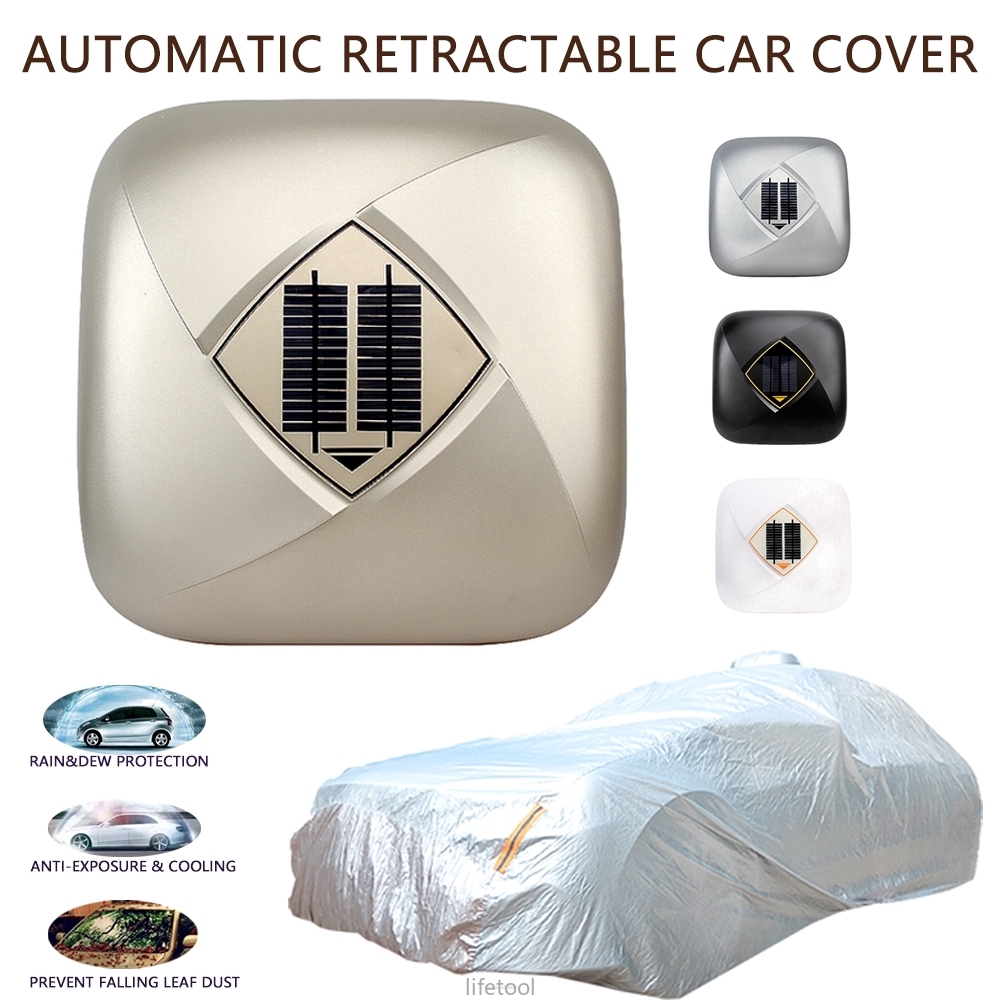 Automatic Retractable Full Car Cover Bluetooth Remote Control PEVA Cover Waterproof Dirt