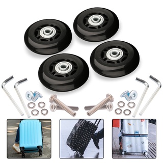 LY Luggage Suitcase Replacement Wheels OD 36-50mm Axles Deluxe Black with Screw Suitable for 18-26 inch suitcase Swivel Caster