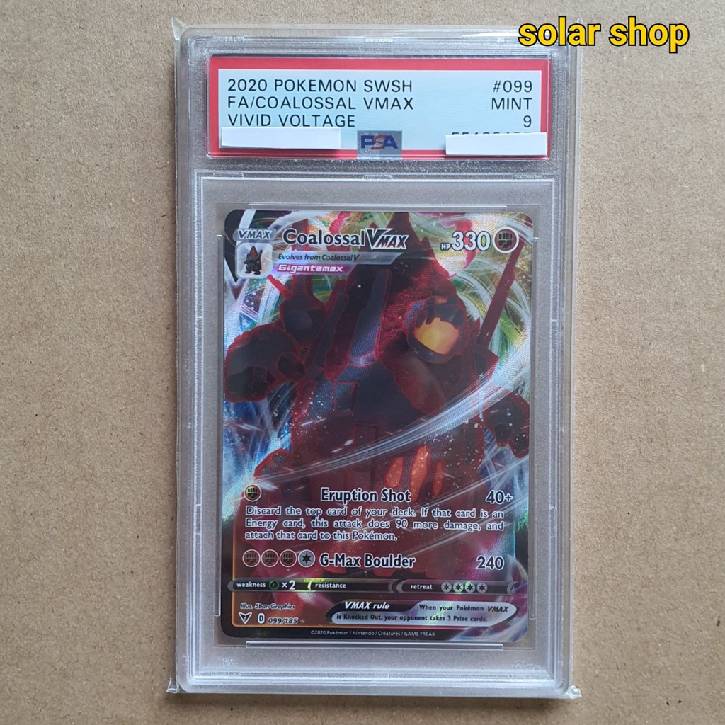 Pokemon TCG Vivid Voltage Coalossal VMAX PSA 9 Slab Graded Card ...