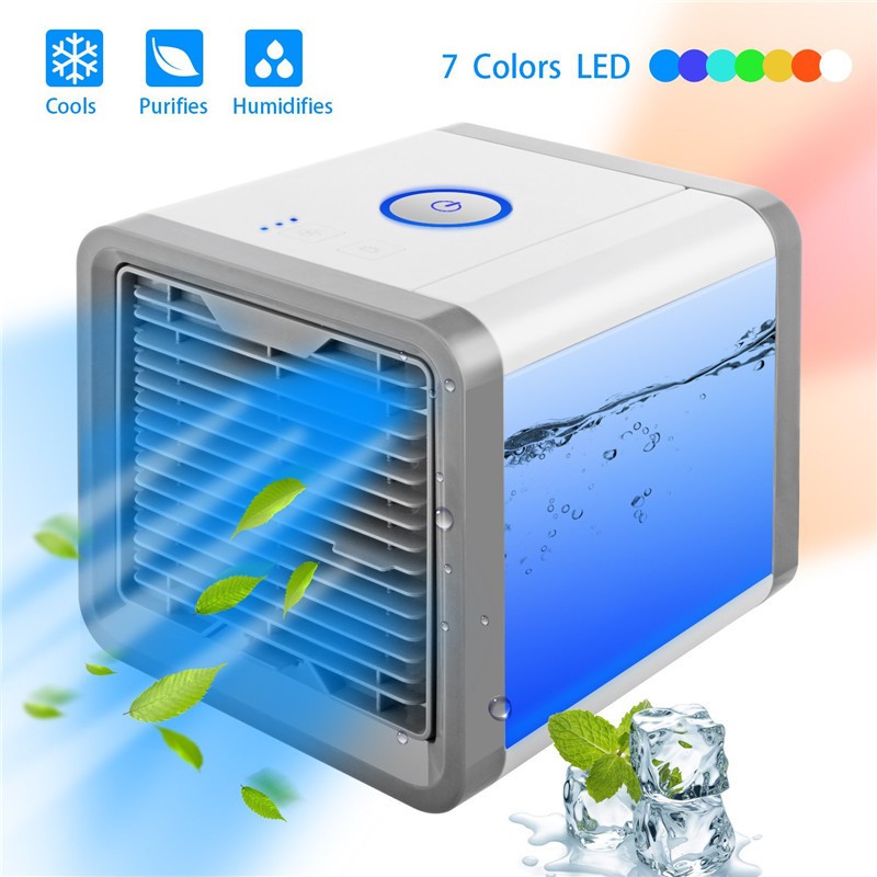 mini USB Portable Air Conditioner Humidifier Purifier Light Desktop Air