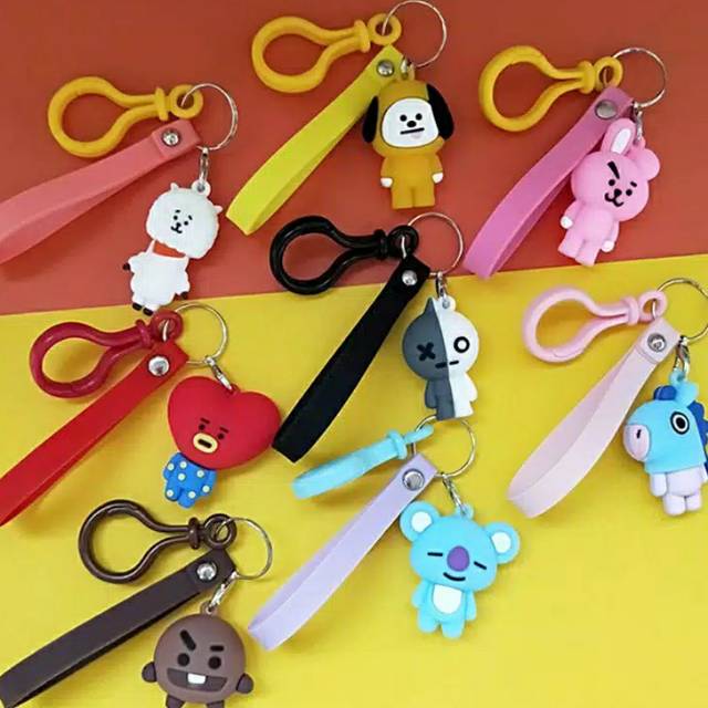 KPOP key chain BTS dolls souvenir mang van cooky shooky koya tata ...