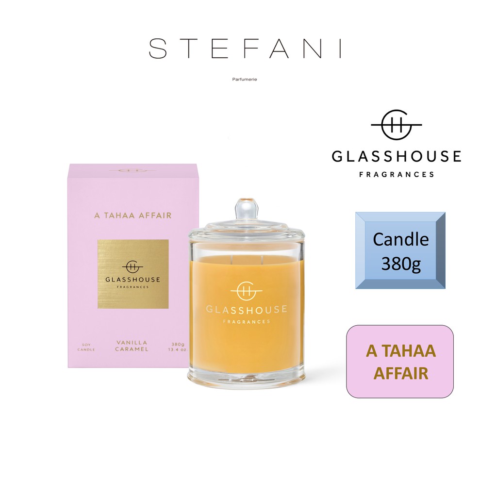Glasshouse Large Triple Scented Candle 380g A TAHAA AFFAIR (Vanilla