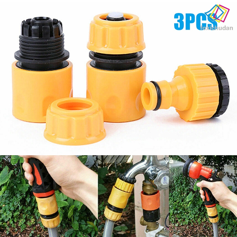 FCD☆ 3Pcs Garden Plastic Hose Connector Pipe Tap Quick Conection ...