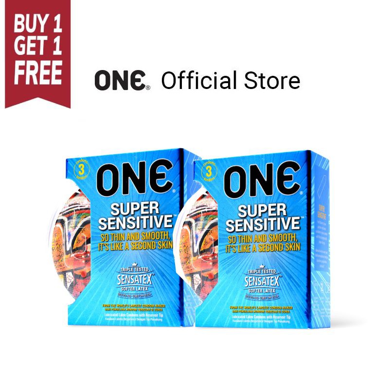 Buy 1 Free 1 One Condoms Super Sensitive 3 S Shopee Singapore