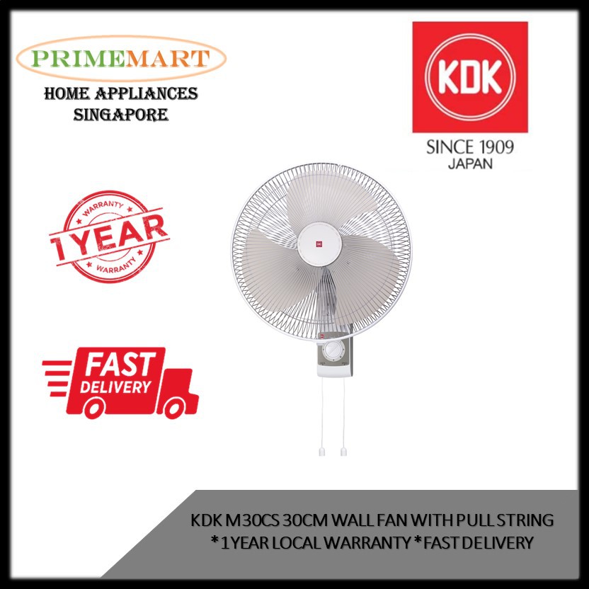 KDK M30CS 30cm Wall Fan with pull string * 1 YEAR LOCAL WARRANTY * FAST