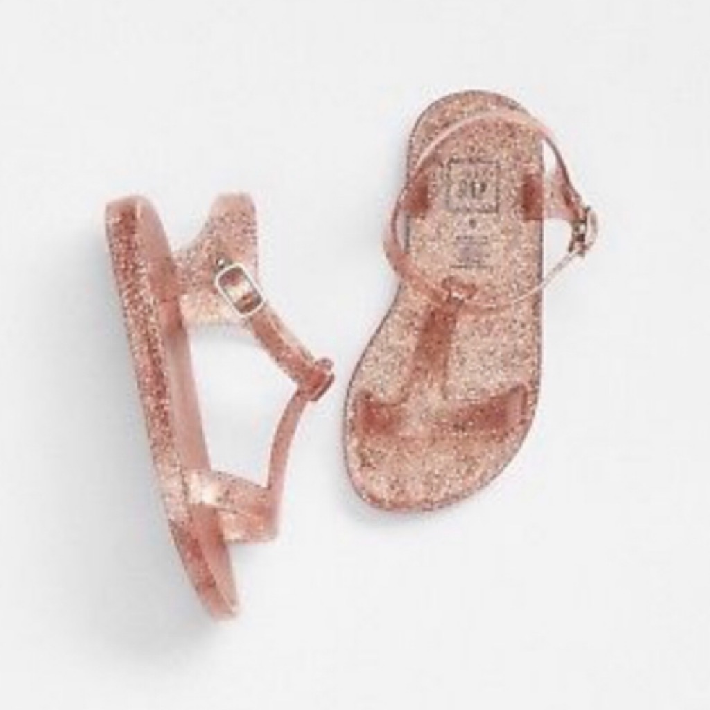 rose gold sparkle sandals