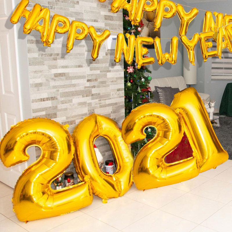 2021 New Year Decoration Balloons Happy New Year Foil Balloon Banner Garland 2020 Merry Christmas Party Decorations For Home Decorations Gold Shopee Singapore