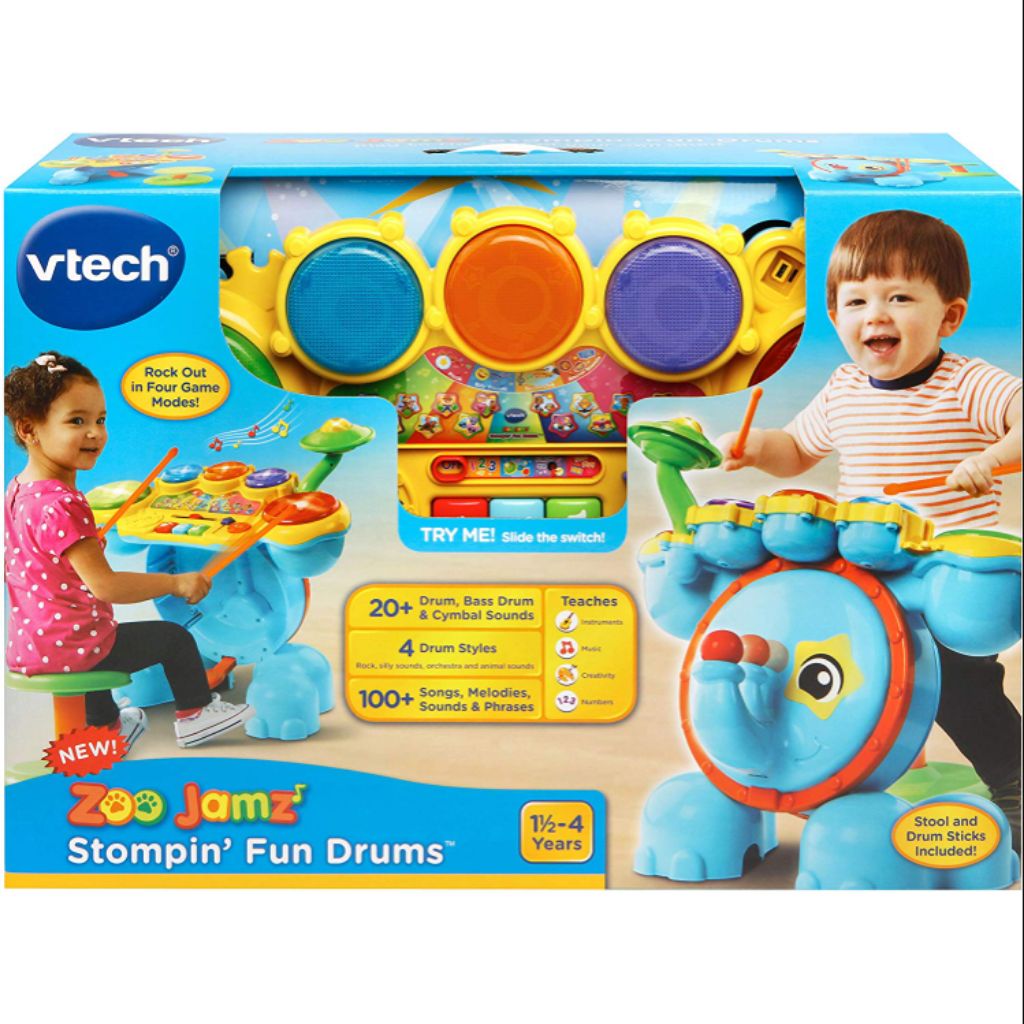 vtech drum set with stool