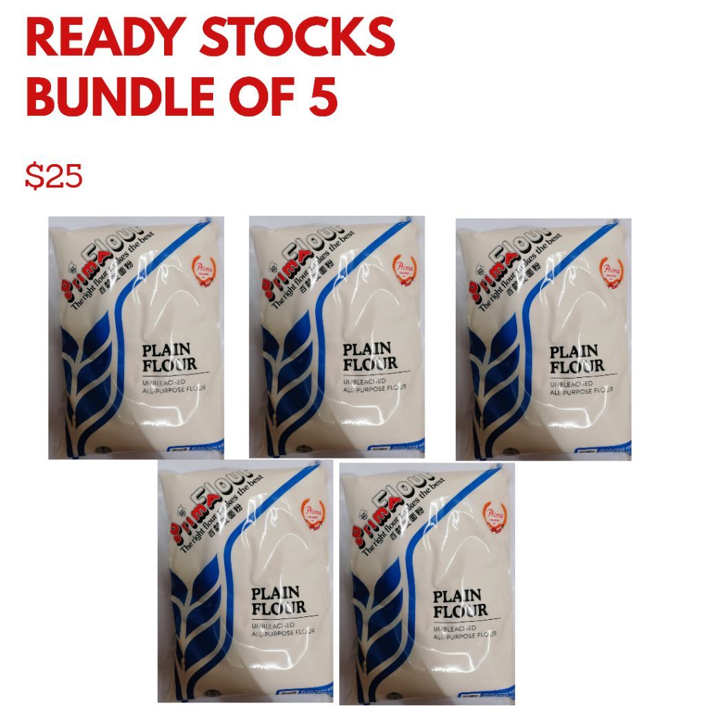 Download Ready Stocks Bundle of 5 Bags of Prima Plain Flour 1 kg ...