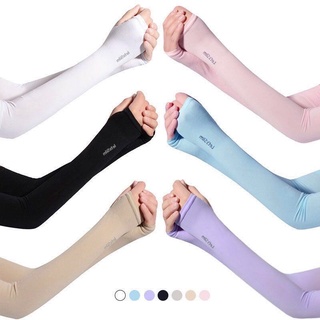 Image of Anla Bra Korean Fingerless Ice Silk Sleeve Lightweight Sunscreen Outdoor Sports Running Anti-Ultraviolet Anti-Mosquito Cycling Driving Gloves Hand Sleeves