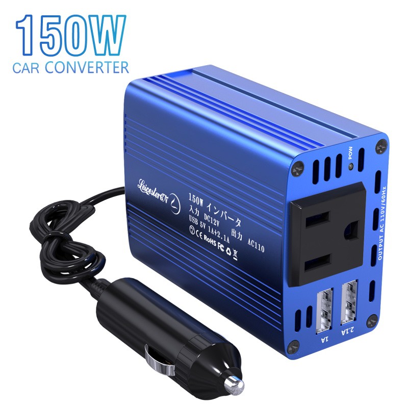 150w Car Power Inverter Dc 12v To 110v Ac Converter With 3 1a Dual Usb Car Charger Adapter Shopee Singapore