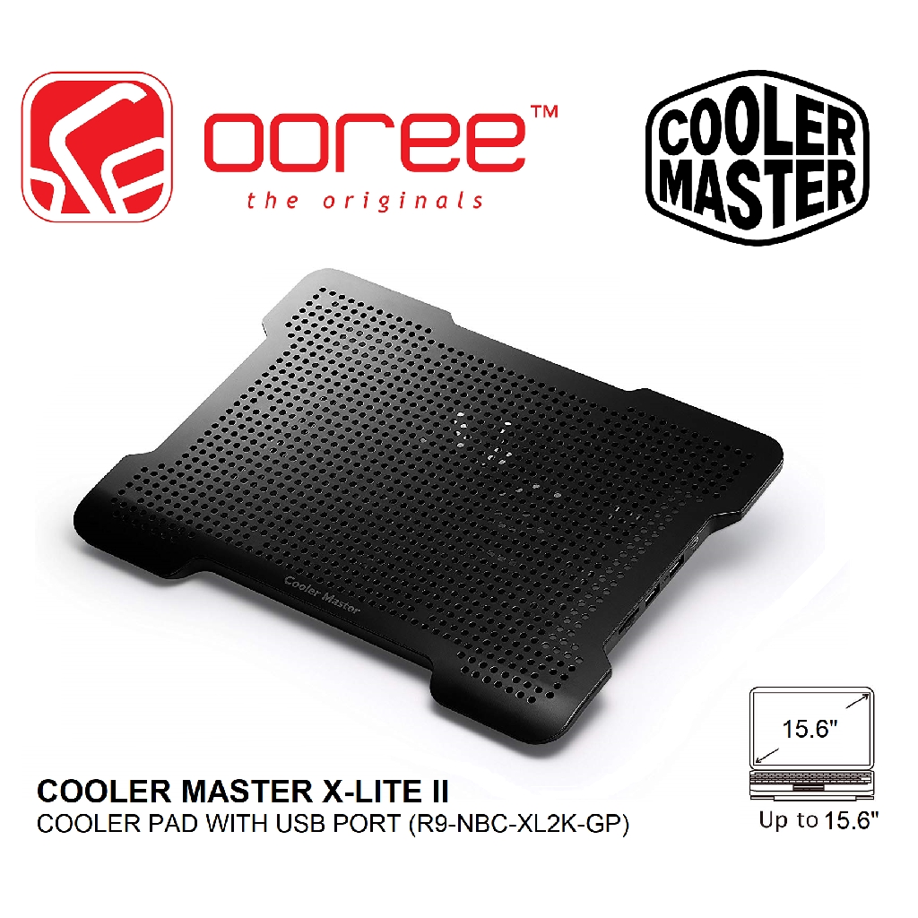 Cooler Master R9 Nbc Xl2k Gp Notepal X Lite Ii Ultra Slim Laptop Cooling Pad With 140 Mm Silent Fan Computers Accessories Laptop Accessories