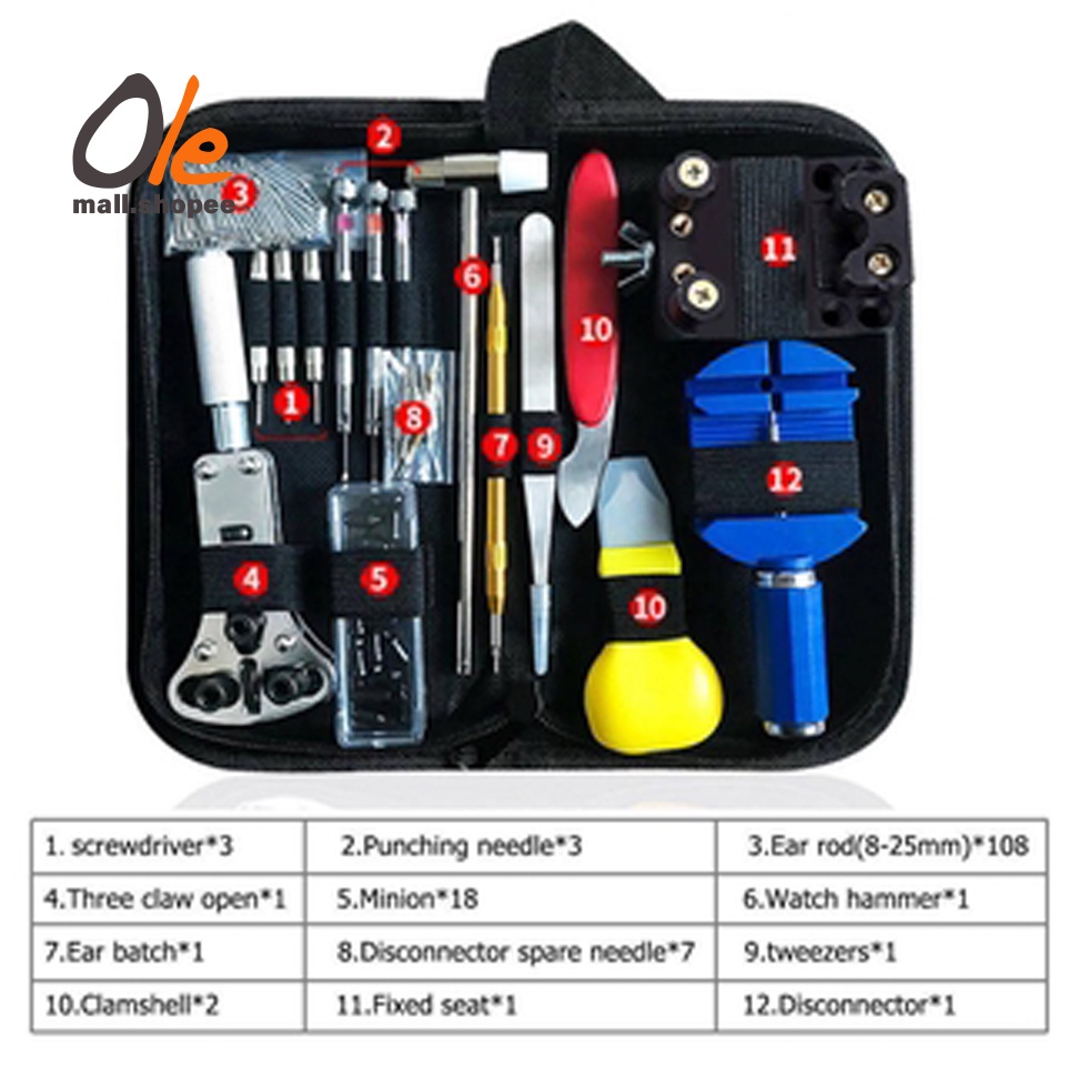 147pcs. Watch Repair Kit Professional Spring Bar Tool Set, Watch Band Link Pin