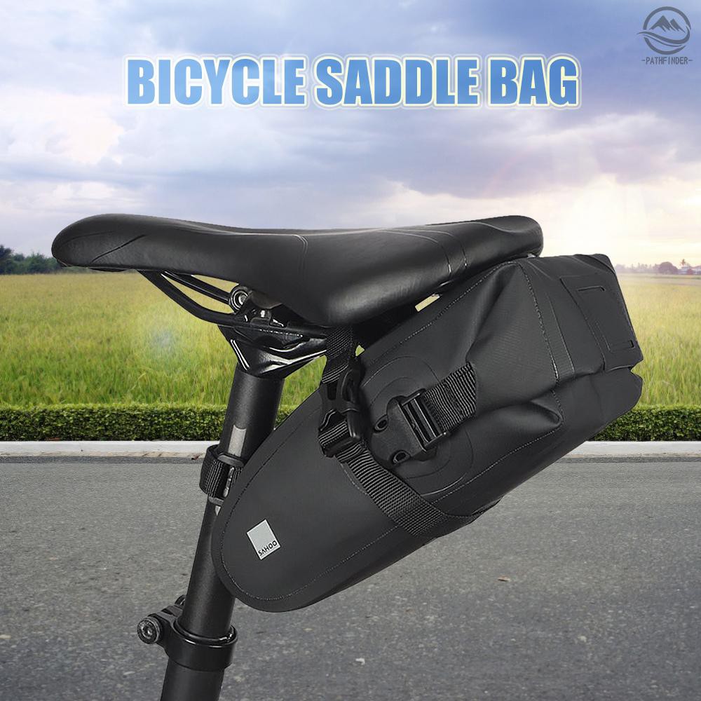 Waterproof Saddle Cycling Bag Under Seat Storage Repair Kit Tools Black Bike Seat Bag with Water Bottle Pouch OMore Bicycle Saddle Bag 