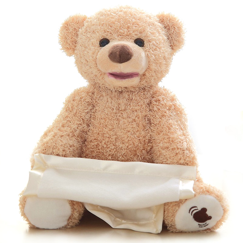 Cute Peek a Boo Bear Hide Play Seek Toy Stuffed Animal Talking Shy Bear  Electric Talk Peekaboo Bear 33cm Birthday Christ | Shopee Singapore