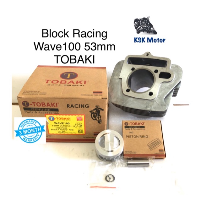 Block Racing Ex5 Dream Wave100 53mm Tobaki Complete Set Honda Ex5 Dream Wave100 Blok Racing 53mm Moto Racing Parts Shopee Singapore