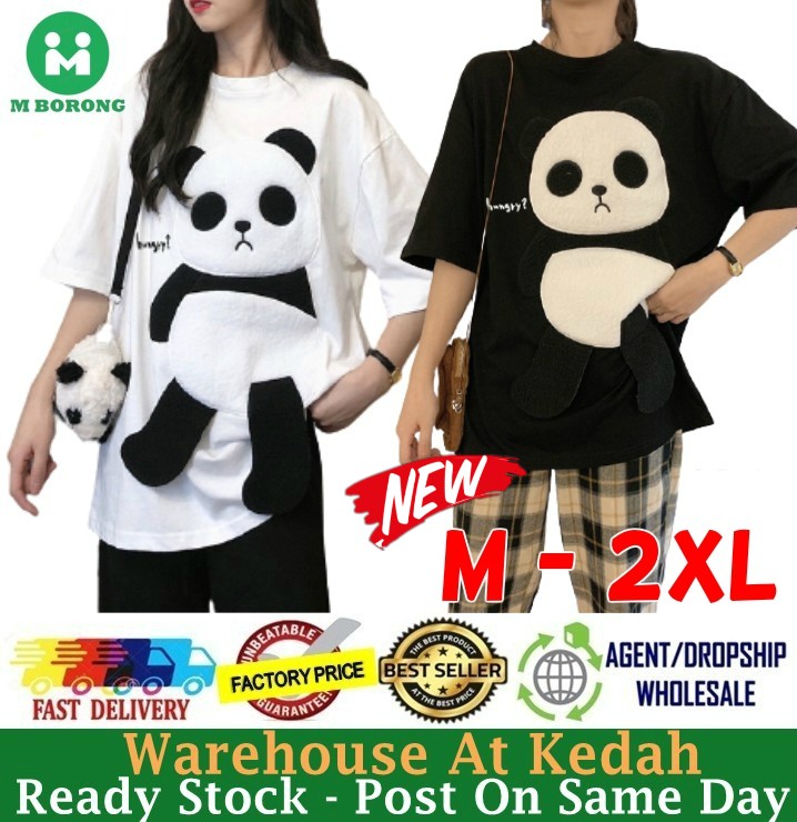 Baju Cotton Viral 3d Panda Loose Shirt 3d Panda Design Cute Shirt Cartoon Kartun Panda Baju Comel Ready Stock 321110 Shopee Singapore