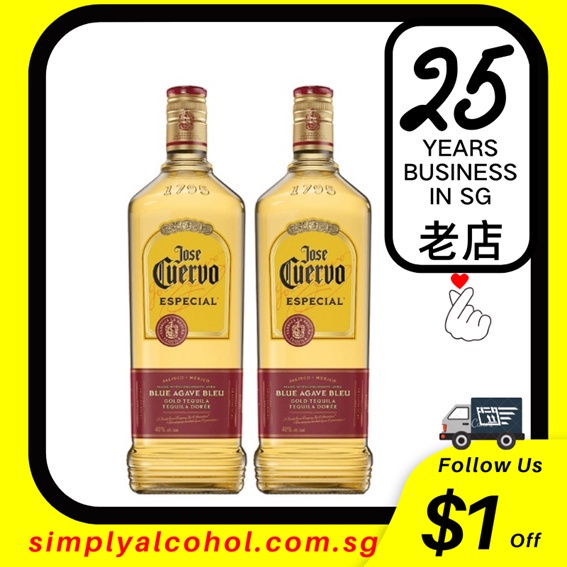 75cl Jose Cuervo Especial Gold Tequila Twin Bottles w/o Gift Box