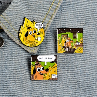 Image of thu nhỏ This Is Fine Enamel Pins Cartoon Dog Brooches Lapel Pin Funny Animal Badge Jewelry Gift Fans Friends #0