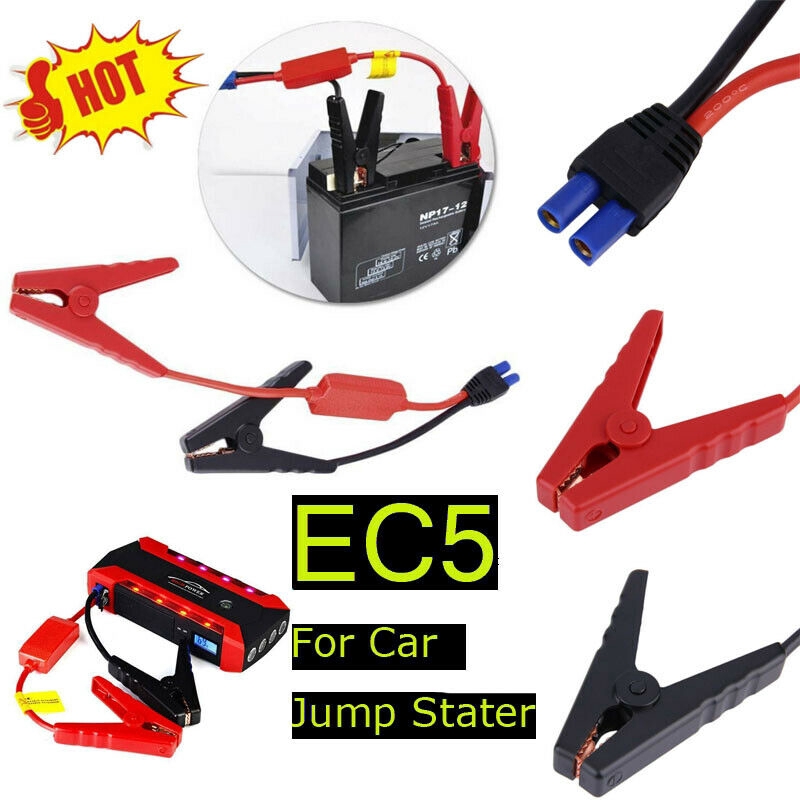 12V Car Jump Starter Clip Clamp Connector Emergency Lead Cable Battery Alligator
