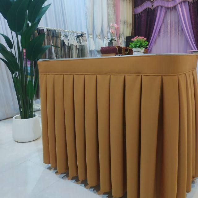 Skirting Meja Table Skirting Box Pleat Langsir  Dapur  