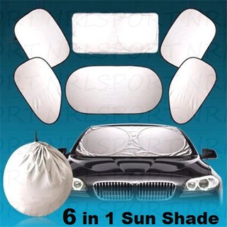 6 in 1 Car Sunshade Magic Shade Platinum Sunshade UV and SUN protection shade for  Car Sun Viso
