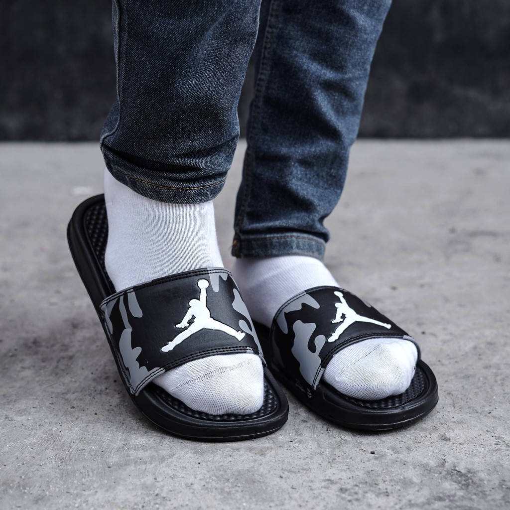 nike black denim sandals