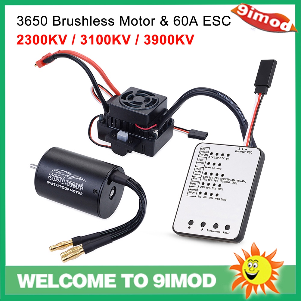 Waterproof Brushless Combo 3650 2300kv 3100kv 3900kv Motor 60a Esc For 