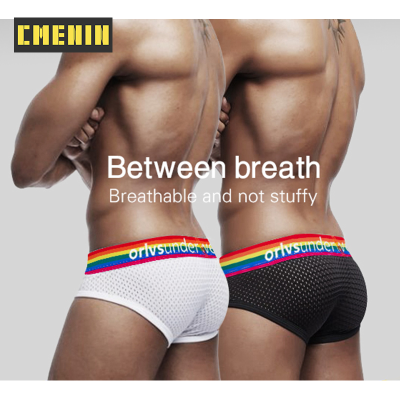 ORLVS New Brand Quick Dry Mesh Letter Sexy Mens Underwear Briefs LOGO