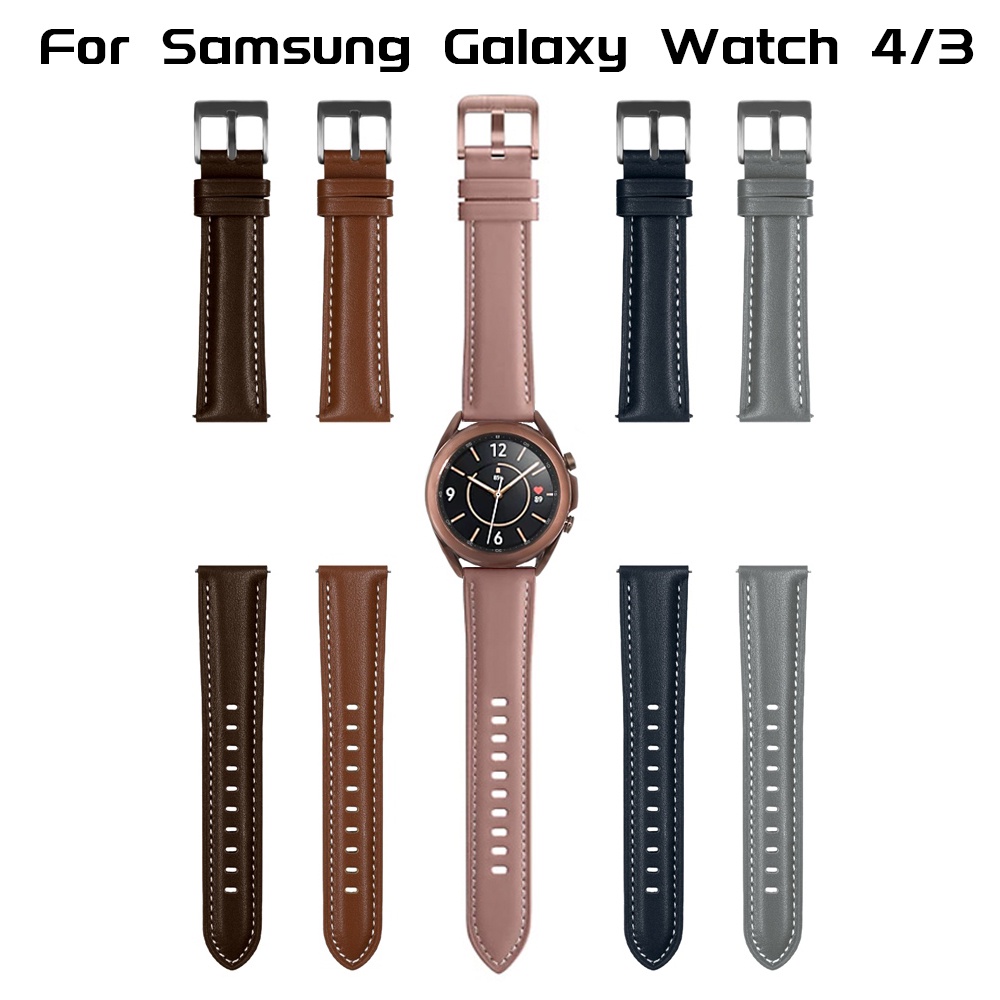 Leather Strap For Samsung Galaxy Watch 4 Classic 46mm 42mm 44mm 40mm Band Replacement Watchband For Samsung Watch 3 45mm 41mm Wristband Leather Bracelet Shopee Singapore