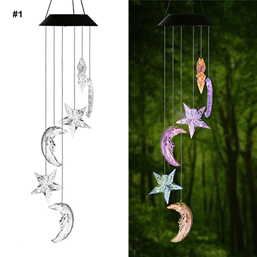 ISFORU LED Solar Sunflower Wind Chime Changing Color Waterproof Solar Sunflower Wind Chimes Hanging Lantern Light for Home Party Bedroom Night Garden Decoration,Gift for Mother 