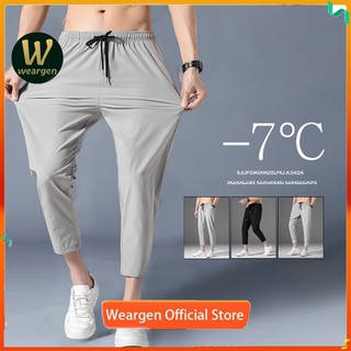 💥Ready Stock💥Men's casual pants, men's trousers, summer thin pants, fitness breathable long pants Ice silk pants 901