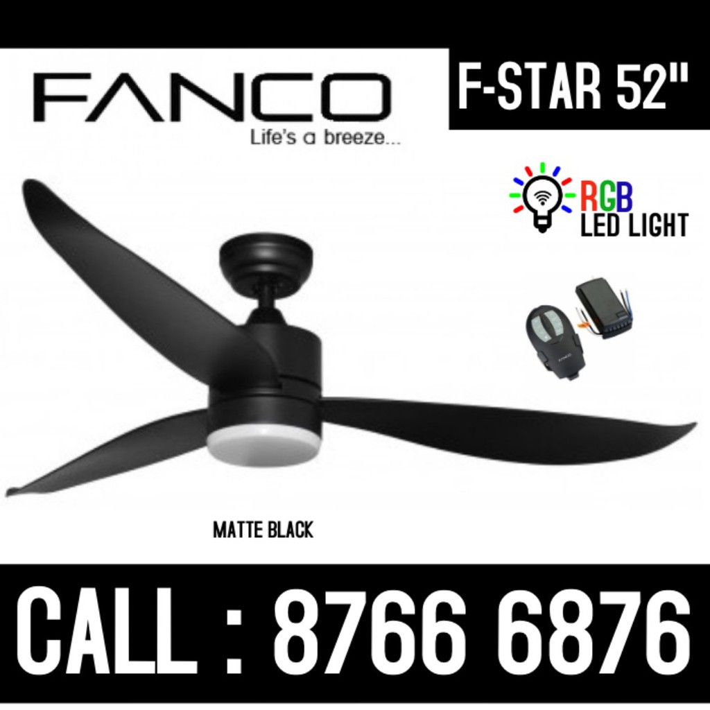 Cheapest Dc Fan In Singapore F Star Matte Black 52 Wood Colour Free Original Fanco Remote Control With Light