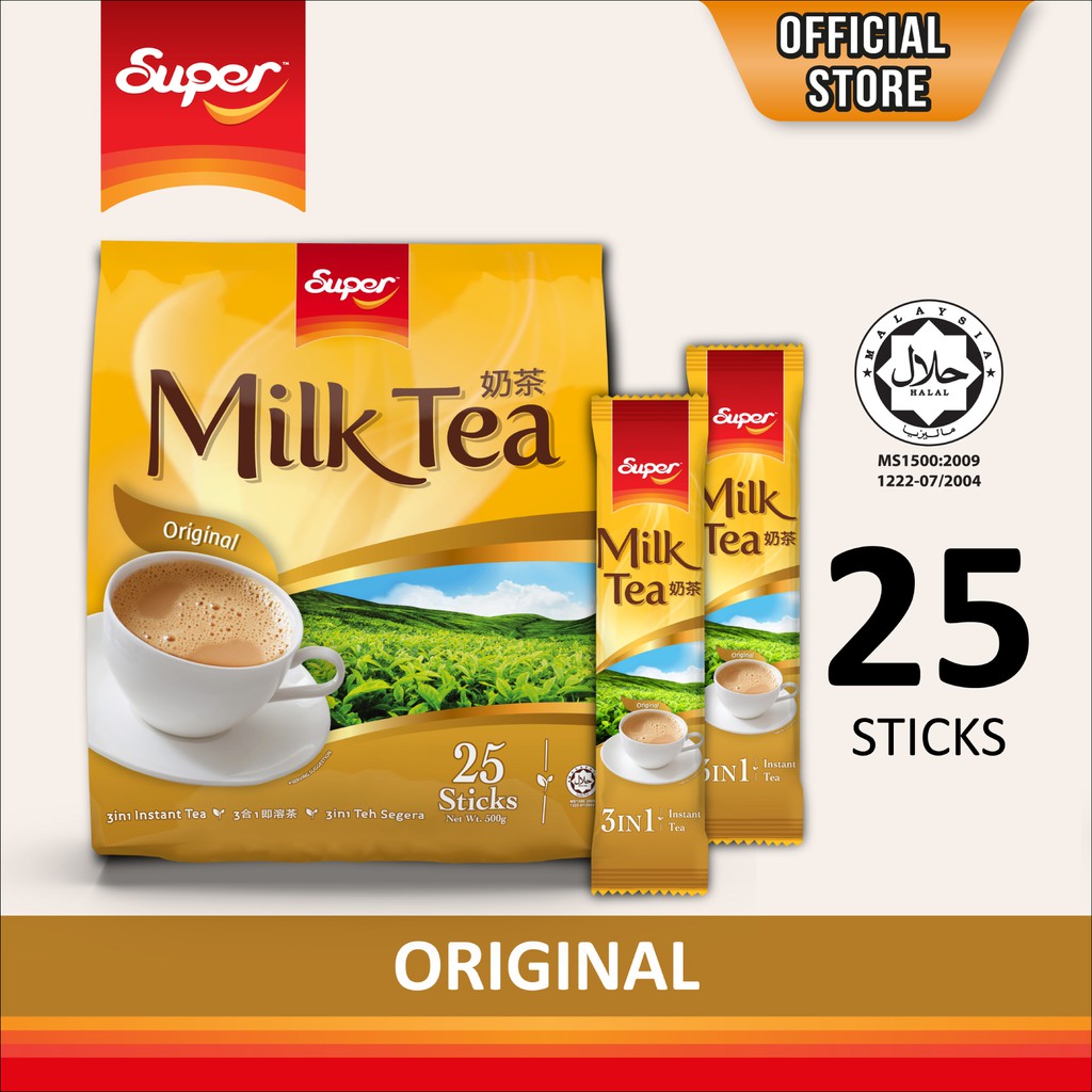 Super 3 in 1 Instant Milk Tea Original Halal Shopee Singapore