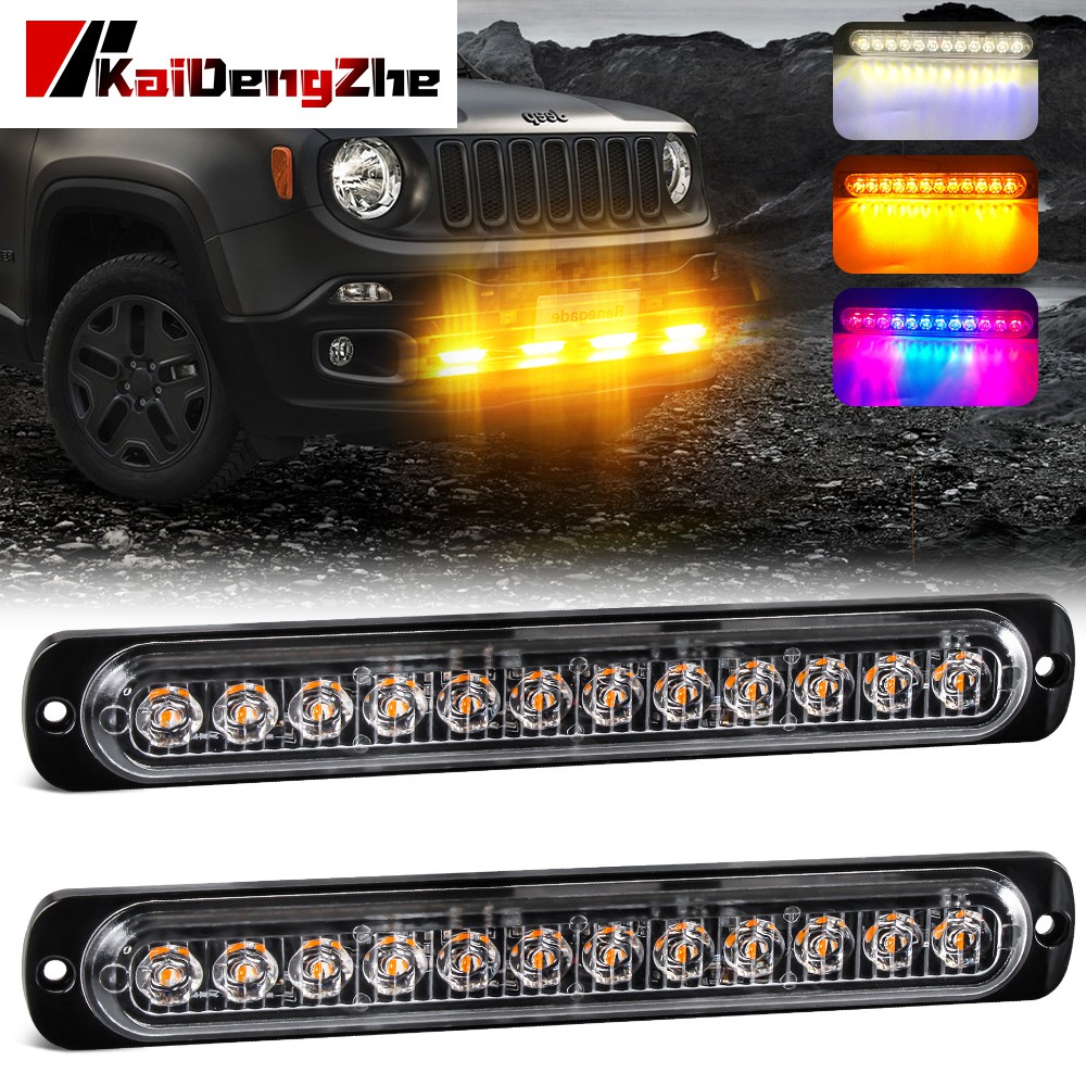 1 Chiếc 12LED Đa Năng Bề Mặt Gắn 12 Chip Đèn LED Ô Tô Nhấp Nháy Đèn Khẩn Cấp 12-24V Đèn Flash Ô Tô Xe Tải Đèn Xe Máy Thanh Đèn Xe Máy Xe Máy Phụ Kiện Đèn