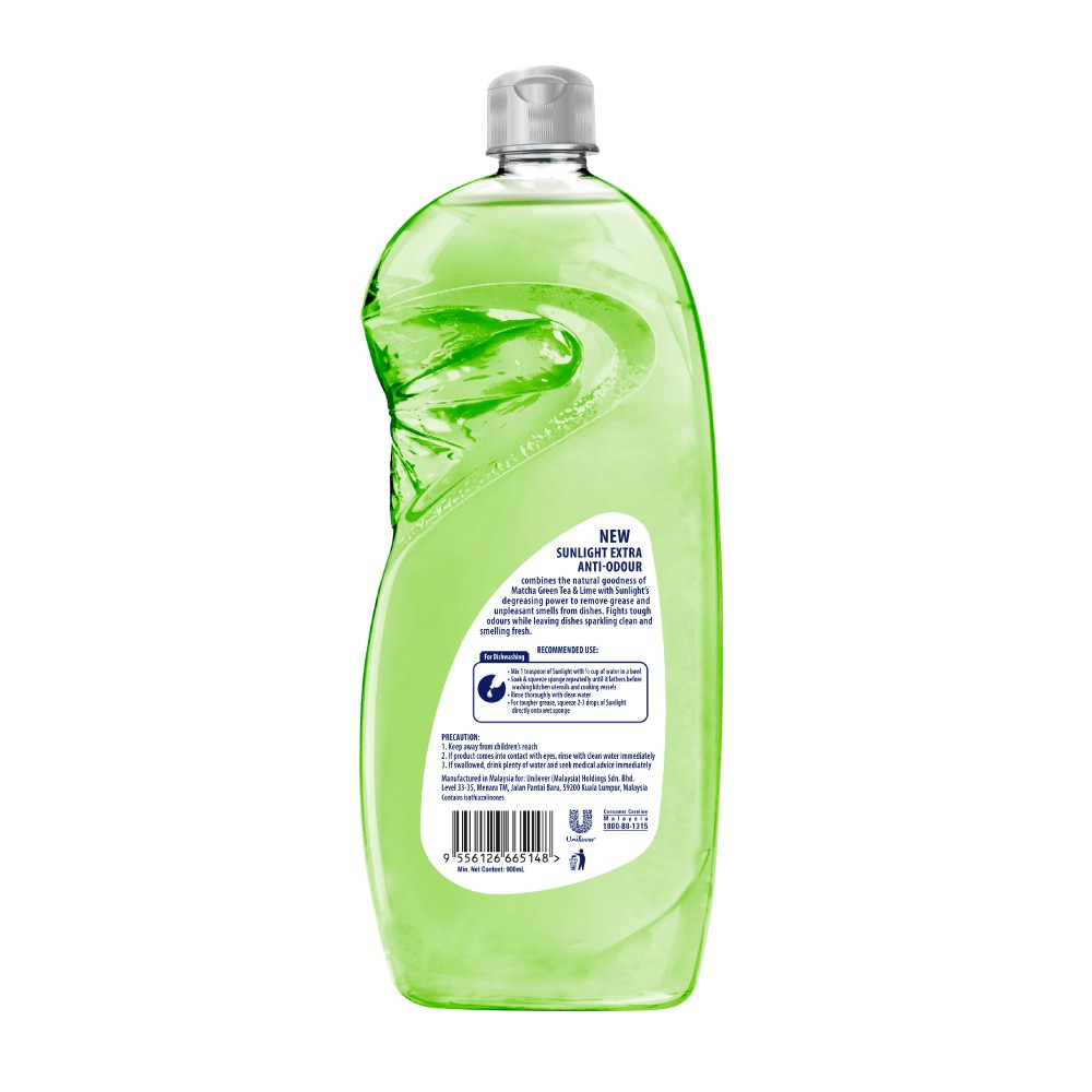 Pack Of 3 Sunlight Anti Odour Matcha Green Tea And Lime Dishwashing Liquid 900ml Shopee Singapore