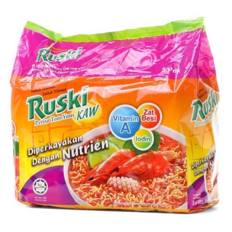 Shop Malaysia Ruski Instant Noodles Tom Yam 80g X 10packs Shopee Singapore