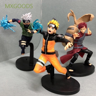 MXGOODS Gift Naruto Anime PVC Model Action Figures Hatake Kakashi Naruto Shippuden Figurine 18CM Vibration Stars Uchiha Sasuke Figure Uzumaki Naruto