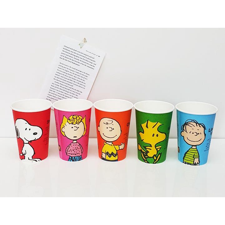 [SNOOPY] PEANUTS SNOOPY CHARACTER COLOR PAPER CUP SET (5PCS) | Shopee ...