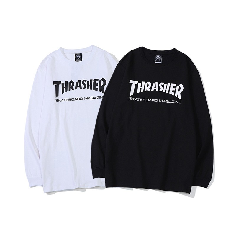 half black and white thrasher hoodie