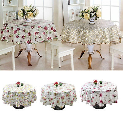 60 Round Table Cloth Pvc Plastic, 60 In Round Tablecloth