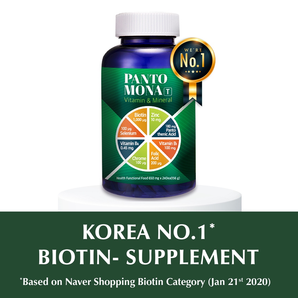 Pantomona Biotin complex: Korean Premium biotin, folate, multivitamin,  supplement, postpartum hair loss/hair growth nail | Shopee Singapore