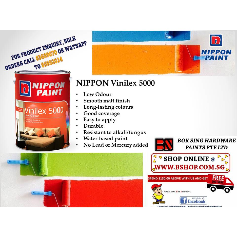  NIPPON PAINT VINILEX  5000 LOW ODOUR EMULSION PAINT  1LIT 