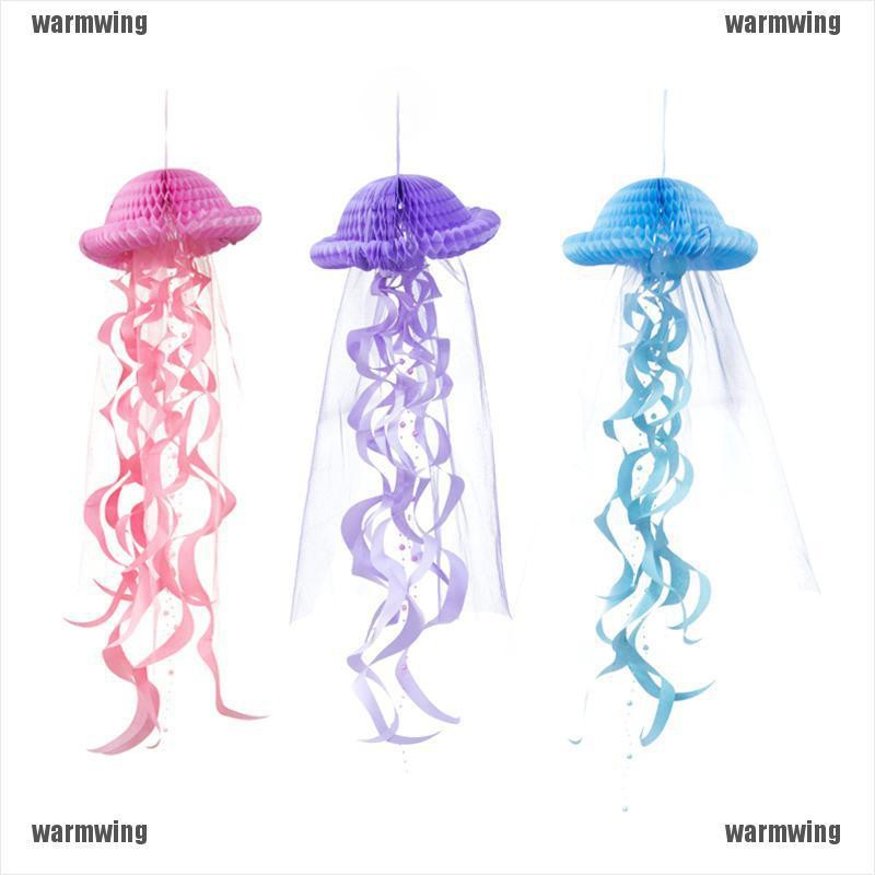 Wmw Hanging Jellyfish Decorations Diy Party Supplies Mermaid